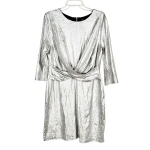 INC metallic silver faux suede cocktail dress NWT holiday Christmas NYE